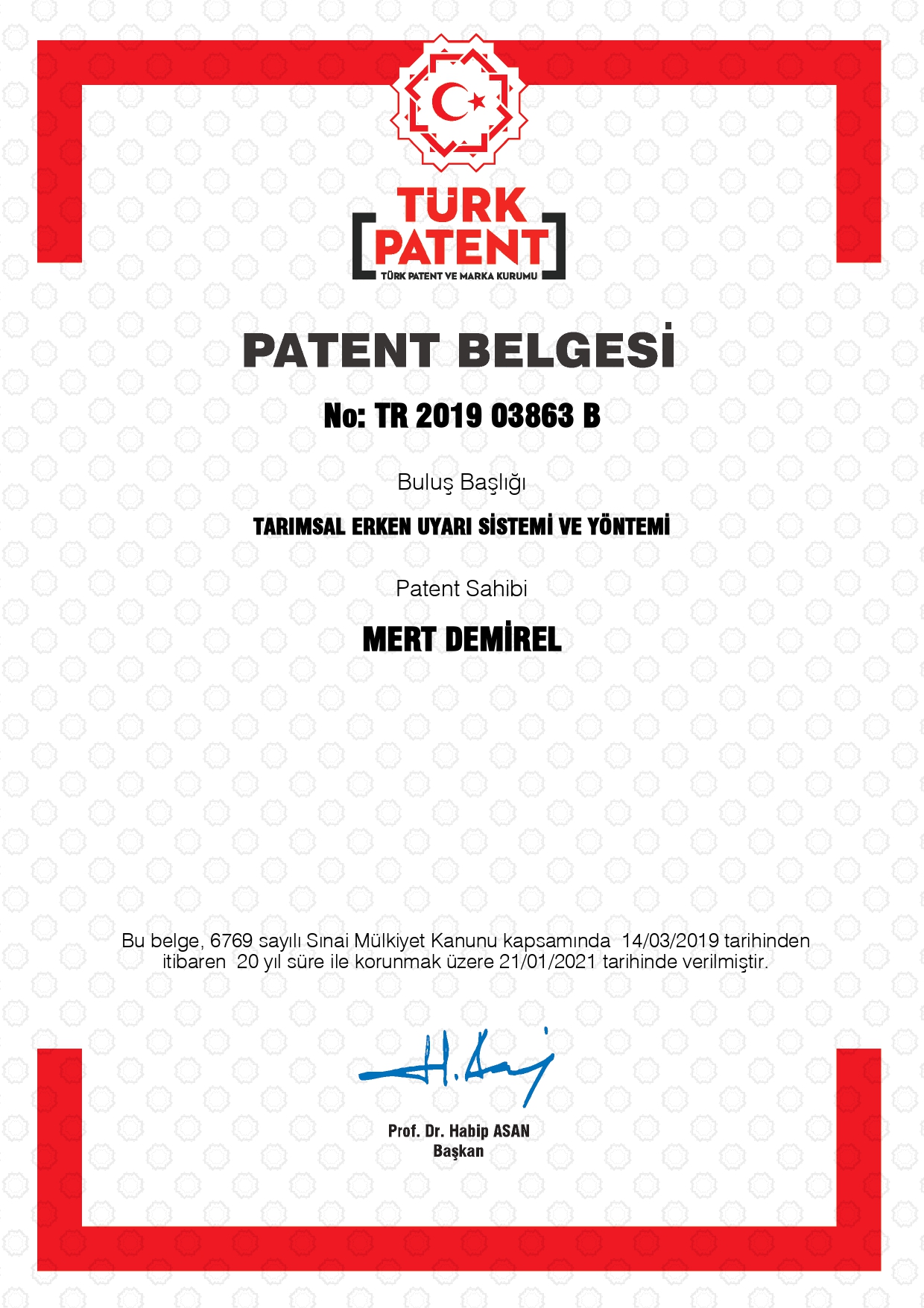 Patent Belgesi